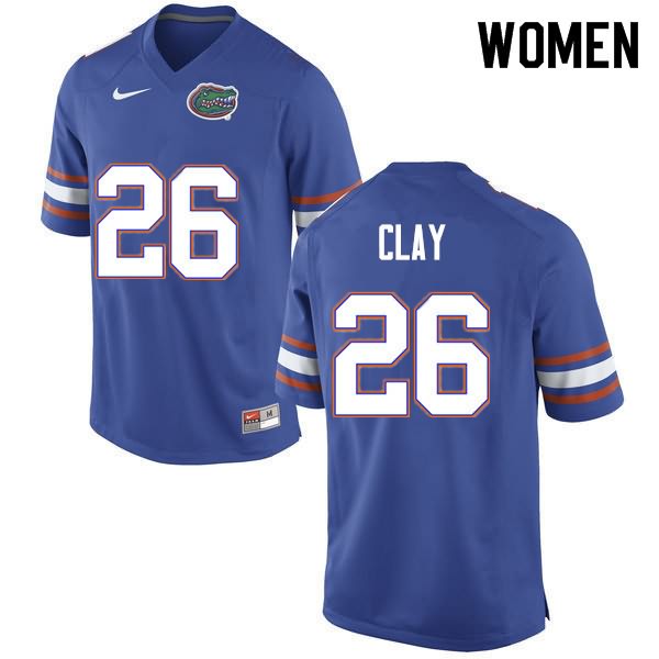 NCAA Florida Gators Robert Clay Women's #26 Nike Blue Stitched Authentic College Football Jersey XVU0664LN